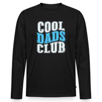 Club des papas cool - cadeau papa pour la fête des pères - T-shirt manches longues Premium bio Homme - noir - Devant - Nico (187cm)