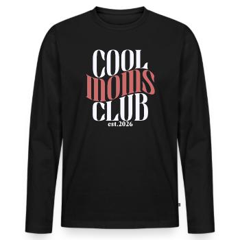 Club des mamans cool - Cadeau de maman pour la fête des mères - T-shirt manches longues Premium bio Homme - noir - Devant - Nico (187cm)