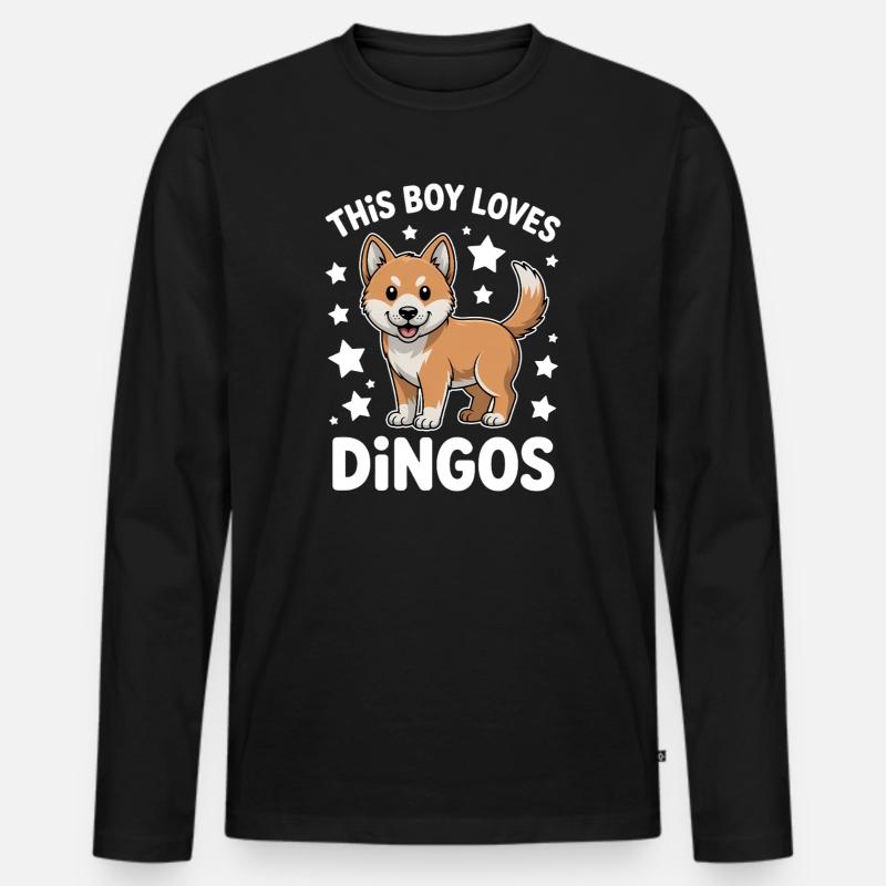 Dingo Sprüche Dingos Lustiges Dingo Geschenk - Männer Premium Bio Langarmshirt - Schwarz