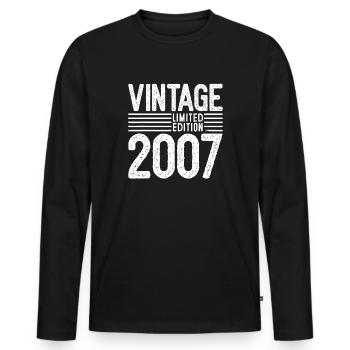 Vintage 2007 Limited Edition - Men's Premium Organic Long Sleeve Shirt - black - Front - Nico (187cm)