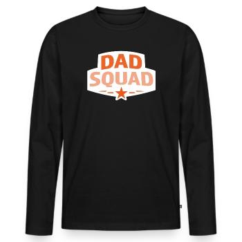 Papa-Squad - Männer Premium Bio Langarmshirt - Schwarz - Vorne - Nico (187cm)