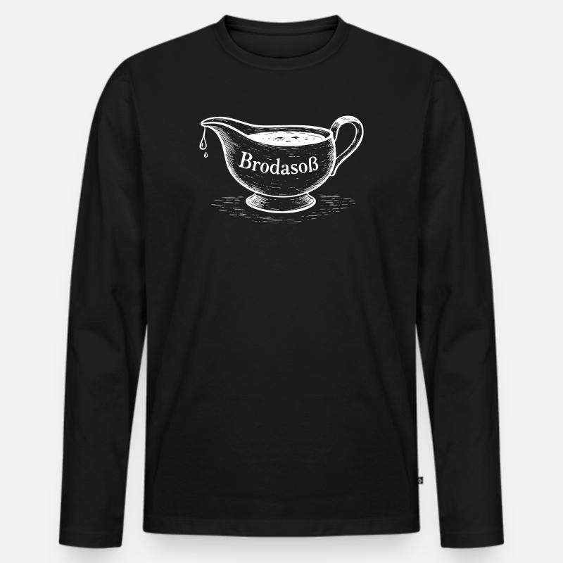 Partnermotiv Soße (weiß) - Männer Premium Bio Langarmshirt - Schwarz
