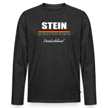 Stone - Men's Premium Organic Long Sleeve Shirt - heather anthracite - Front - Nico (187cm)