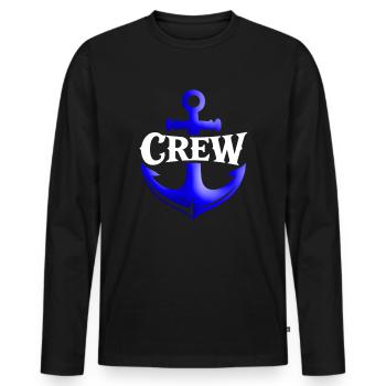 Ankercrew lettering - Men's Premium Organic Long Sleeve Shirt - black - Front - Nico (187cm)