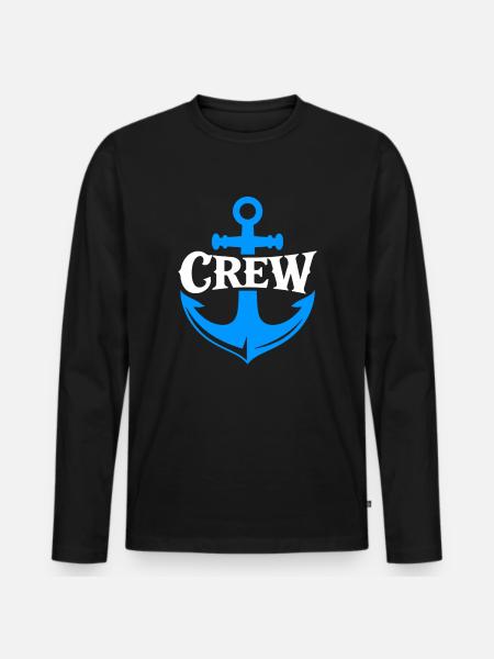 Anchor Crew Nautical Logo - Men's Premium Organic Long Sleeve Shirt - black