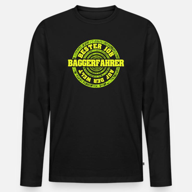 Beruf Baggerfahrer - Männer Premium Bio Langarmshirt - Schwarz
