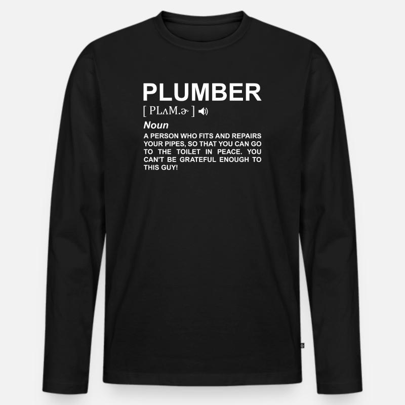 Klempner Definition - Männer Premium Bio Langarmshirt - Schwarz