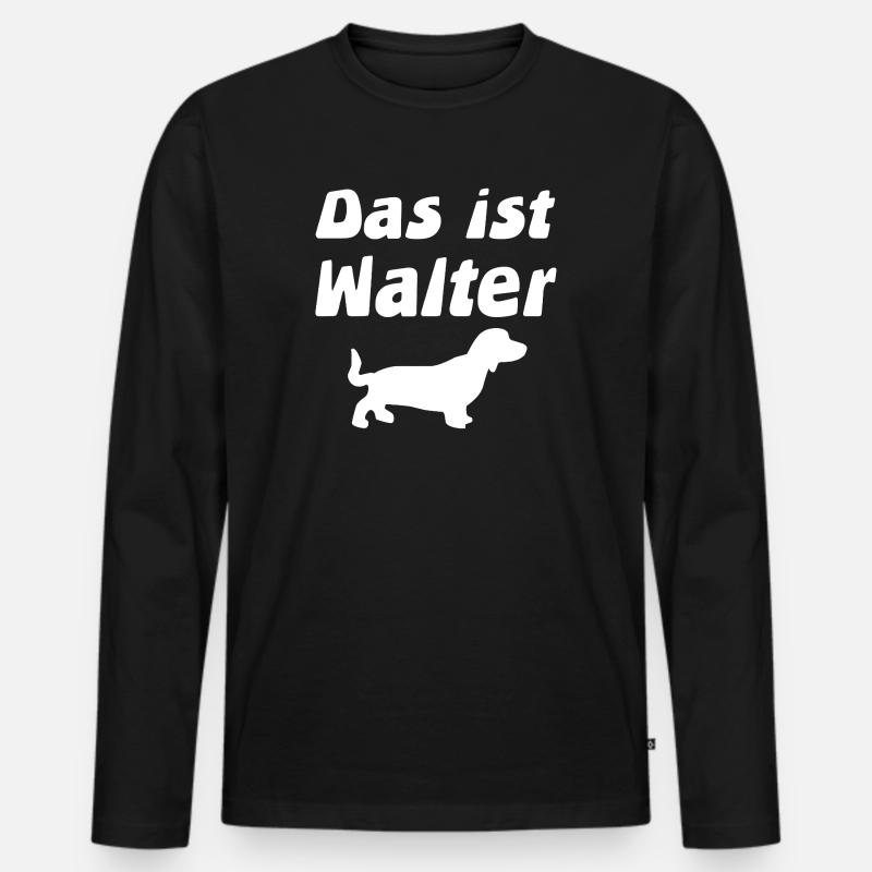 Dackel - Männer Premium Bio Langarmshirt - Schwarz