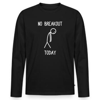 Pas de rupture aujourd’hui Trader en Bourse - T-shirt manches longues Premium bio Homme - noir - Devant - Nico (187cm)