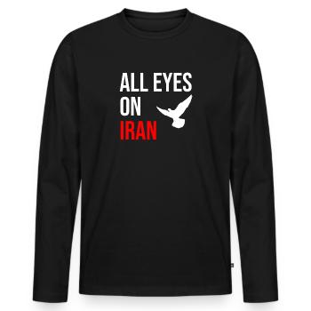 All Eyes On Iran - Männer Premium Bio Langarmshirt - Schwarz - Vorne - Nico (187cm)