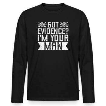 Forensic Analyst Got Evidence I ́m Your Man Squad - Men's Premium Organic Long Sleeve Shirt - black - Front - Nico (187cm)