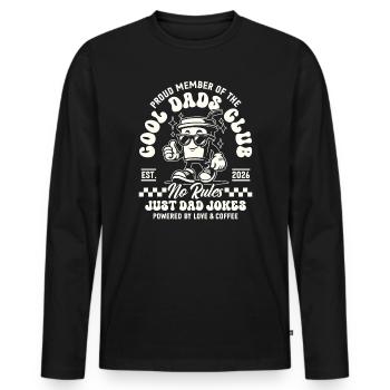 Cool Dads Club - Dad 2026 Gift - Men's Premium Organic Long Sleeve Shirt - black - Front - Nico (187cm)