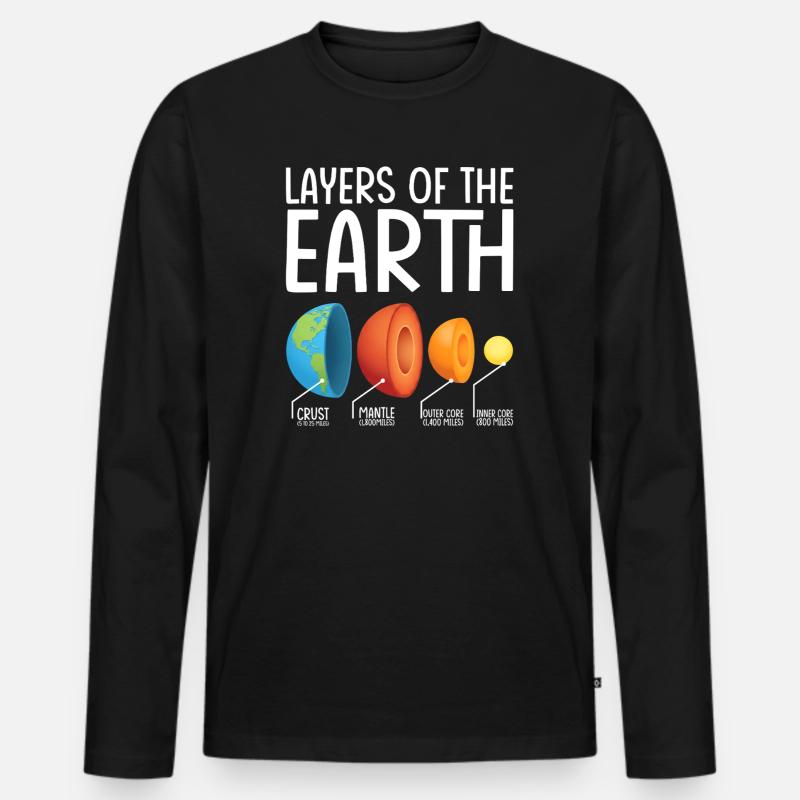 Erdschichten Explodiertes Diagramm - Männer Premium Bio Langarmshirt - Schwarz