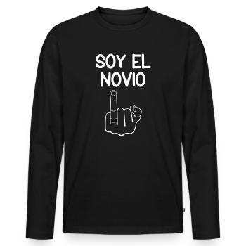 Ich bin der Abschiedsbräutigam - Männer Premium Bio Langarmshirt - Schwarz - Vorne - Nico (187cm)