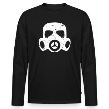 Grunge Gasmaske Nuklear Radioaktiv Feinstaub - Männer Premium Bio Langarmshirt - Schwarz - Vorne - Nico (187cm)