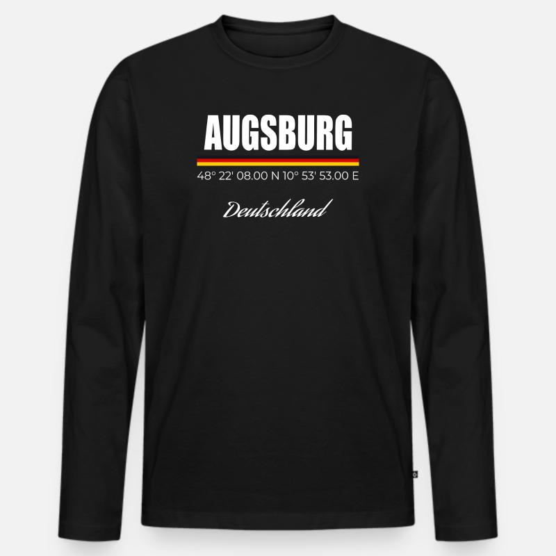 Augsburg - Männer Premium Bio Langarmshirt - Schwarz