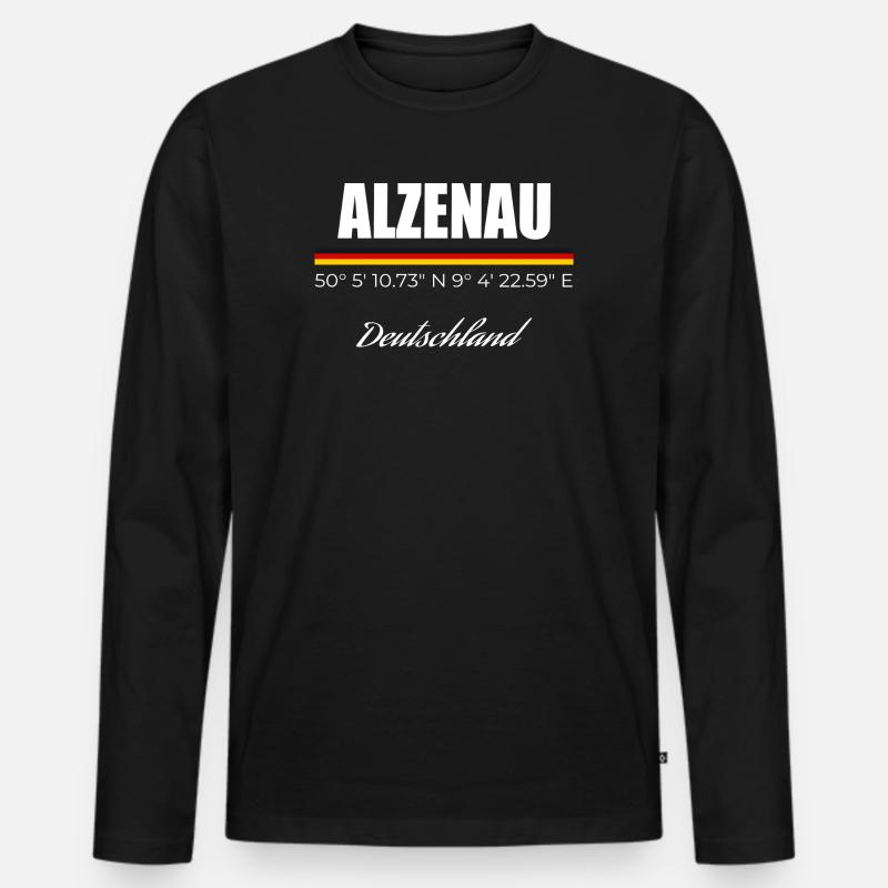 Alzenau - Männer Premium Bio Langarmshirt - Schwarz