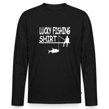 Angling - Men's Premium Organic Long Sleeve Shirt - black - Front - Nico (187cm)