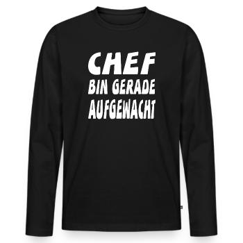 patron - T-shirt manches longues Premium bio Homme - noir - Devant - Nico (187cm)