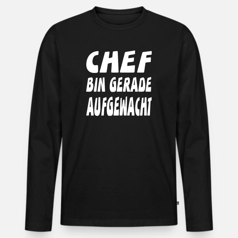 Chef - Männer Premium Bio Langarmshirt - Schwarz