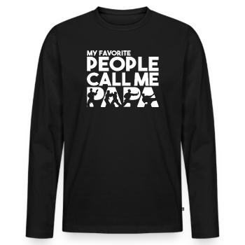 Meine Lieblingsleute nennen mich Papa Judo Art - Männer Premium Bio Langarmshirt - Schwarz - Vorne - Nico (187cm)