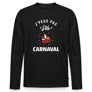Karneval - Männer Premium Bio Langarmshirt - Schwarz - Vorne - Nico (187cm)