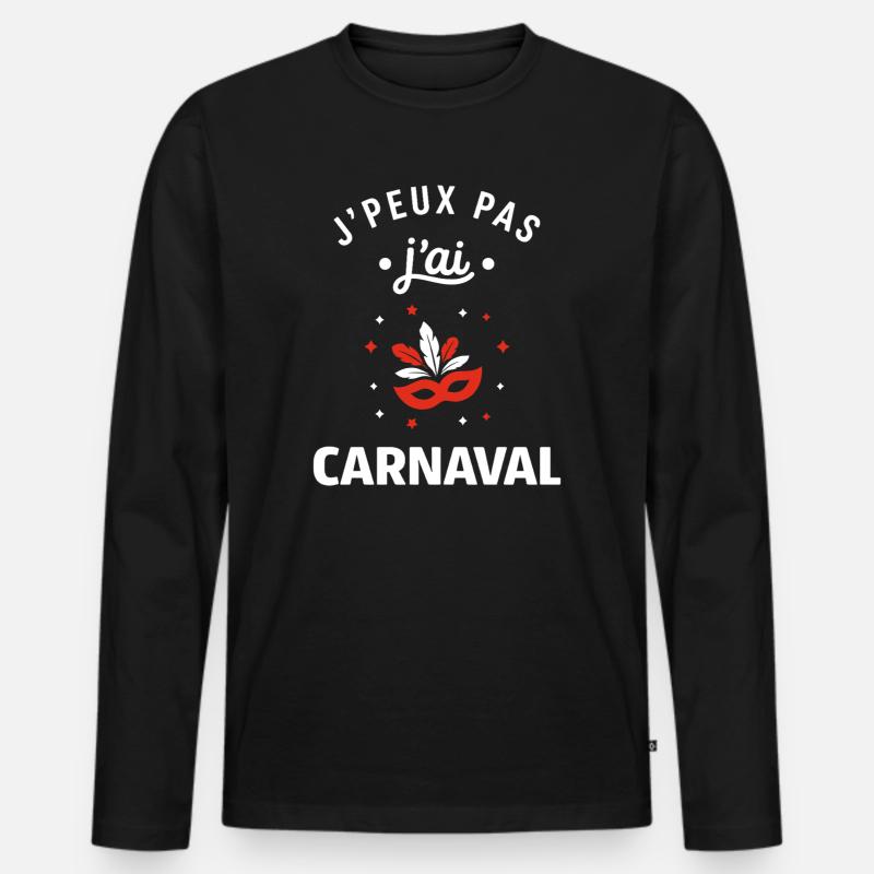 Karneval - Männer Premium Bio Langarmshirt - Schwarz