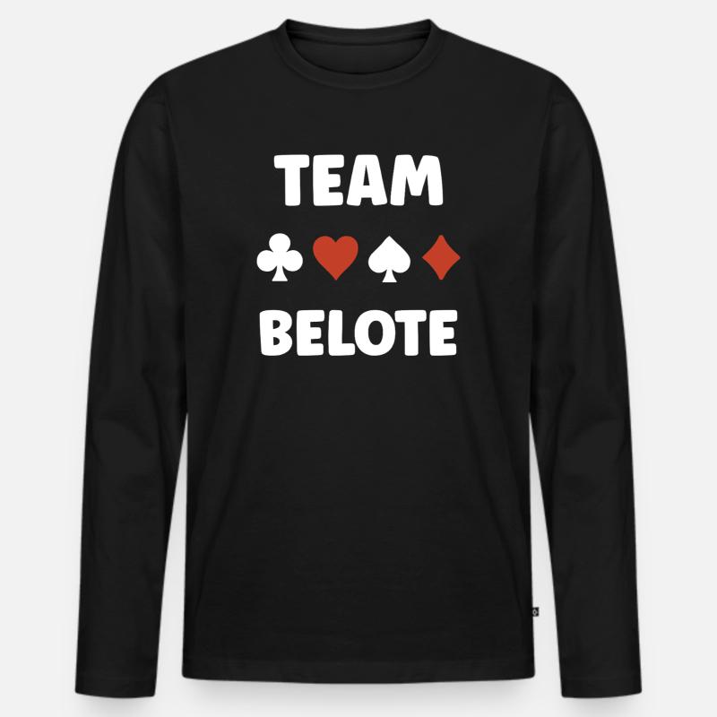 Belote - Männer Premium Bio Langarmshirt - Schwarz