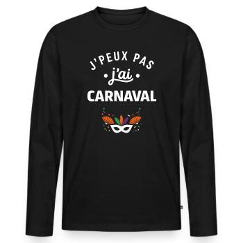 Karneval - Männer Premium Bio Langarmshirt - Schwarz - Vorne - Nico (187cm)