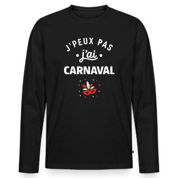 Karneval - Männer Premium Bio Langarmshirt - Schwarz - Vorne - Nico (187cm)