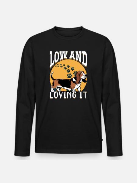 Funny Dog Breed Basset Hound - Men's Premium Organic Long Sleeve Shirt - black