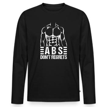 Les accros à la salle de sport ABS ne regrettent pas la calisténie Fitness - T-shirt manches longues Premium bio Homme - noir - Devant - Nico (187cm)