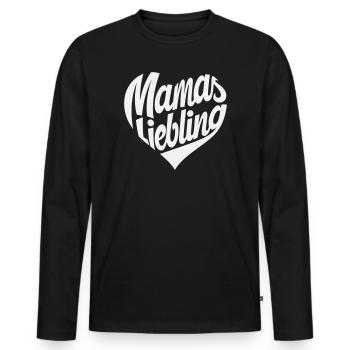 Mamas Liebling Herzdesign - Männer Premium Bio Langarmshirt - Schwarz - Vorne - Nico (187cm)