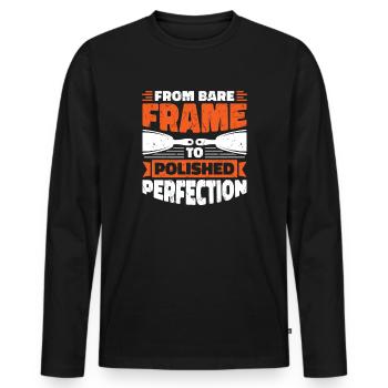 Constructeur de plaques de plâtre Installateur de plaques de plâtre - T-shirt manches longues Premium bio Homme - noir - Devant - Nico (187cm)