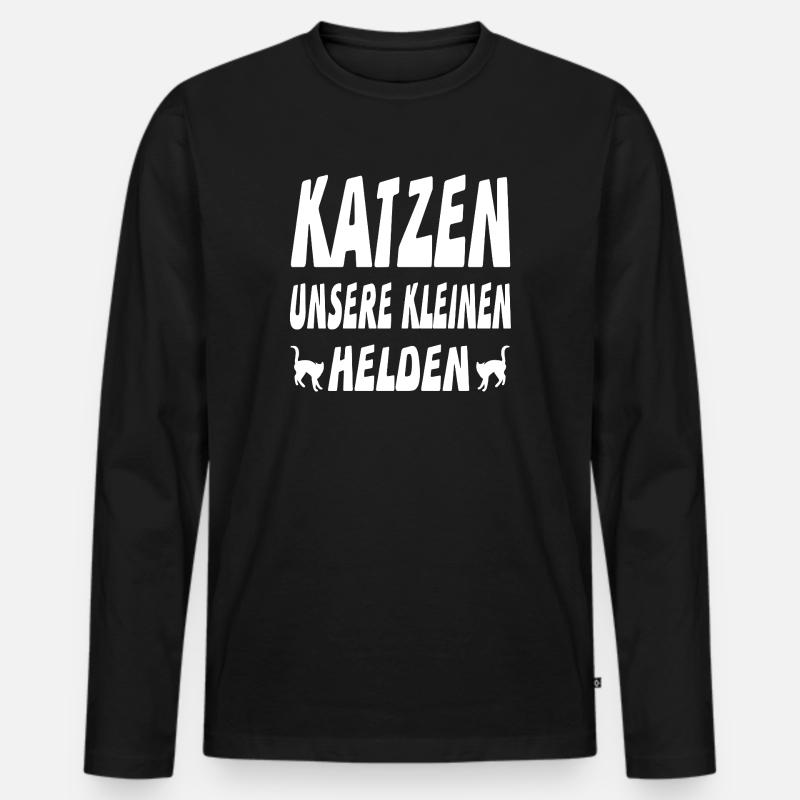 Katzen - Männer Premium Bio Langarmshirt - Schwarz