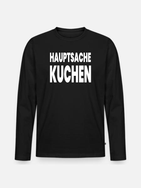 Kuchen - Männer Premium Bio Langarmshirt - Schwarz