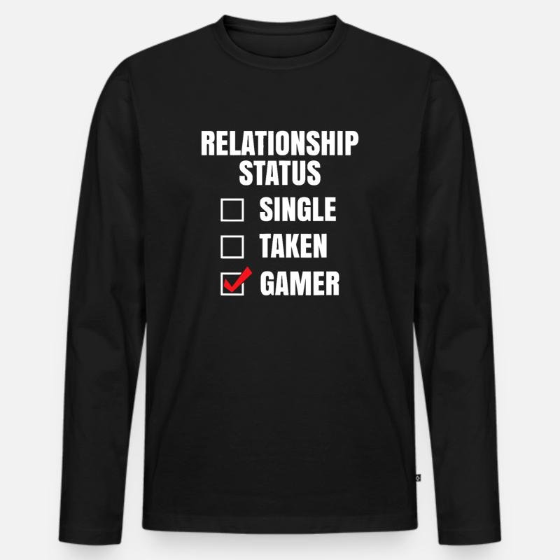 Beziehungsstatus: Gamer - Männer Premium Bio Langarmshirt - Schwarz