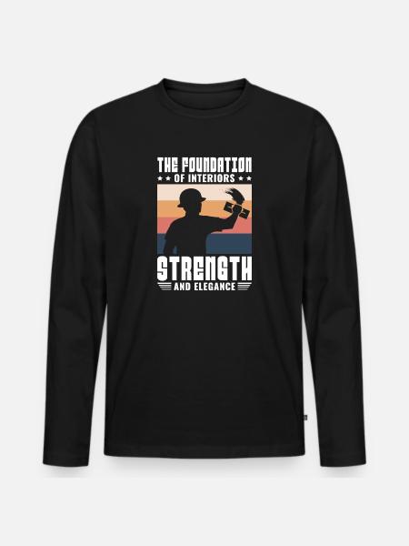 Drywall Drywall Builder Drywall Fitter - Men's Premium Organic Long Sleeve Shirt - black