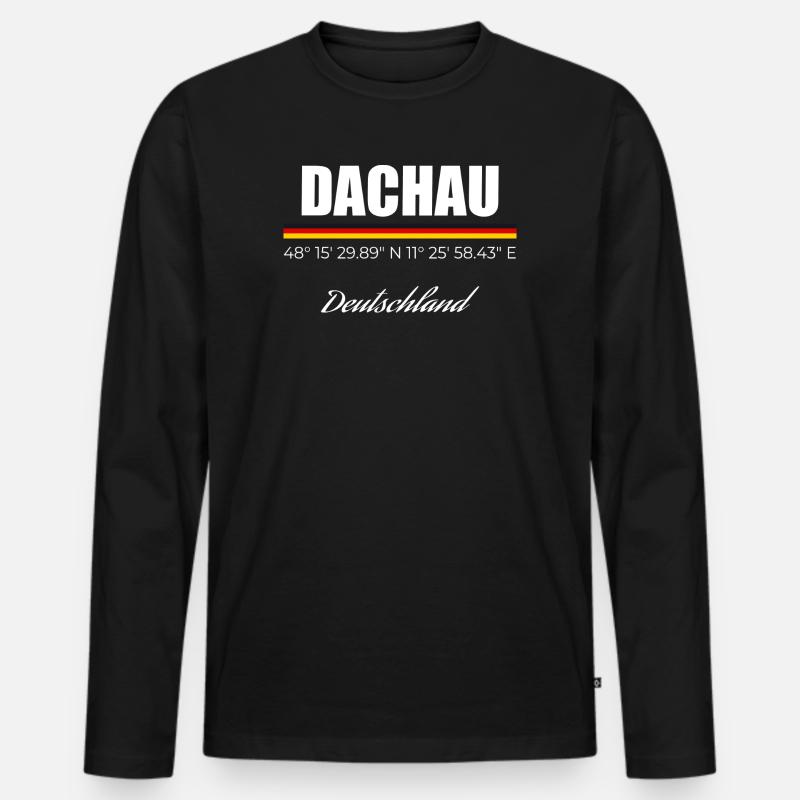 Dachau - Männer Premium Bio Langarmshirt - Schwarz