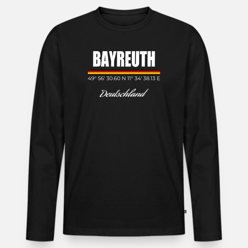 Bayreuth - Männer Premium Bio Langarmshirt - Schwarz