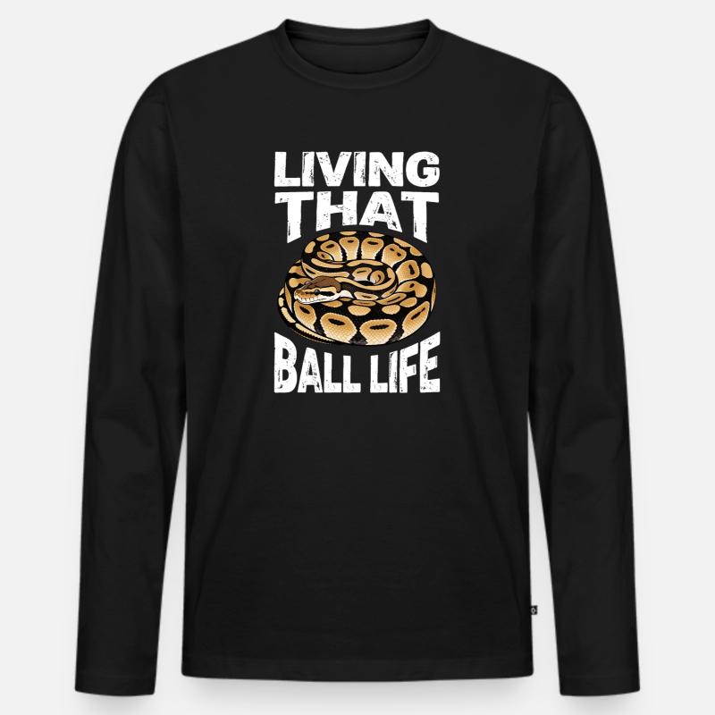 Königspython Schlangen Liebhaber Terrarium Python - Männer Premium Bio Langarmshirt - Schwarz
