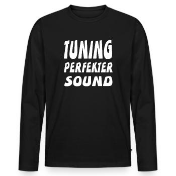 Tuning - Männer Premium Bio Langarmshirt - Schwarz - Vorne - Nico (187cm)