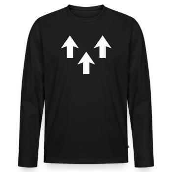 Pfeile - Männer Premium Bio Langarmshirt - Schwarz - Vorne - Nico (187cm)