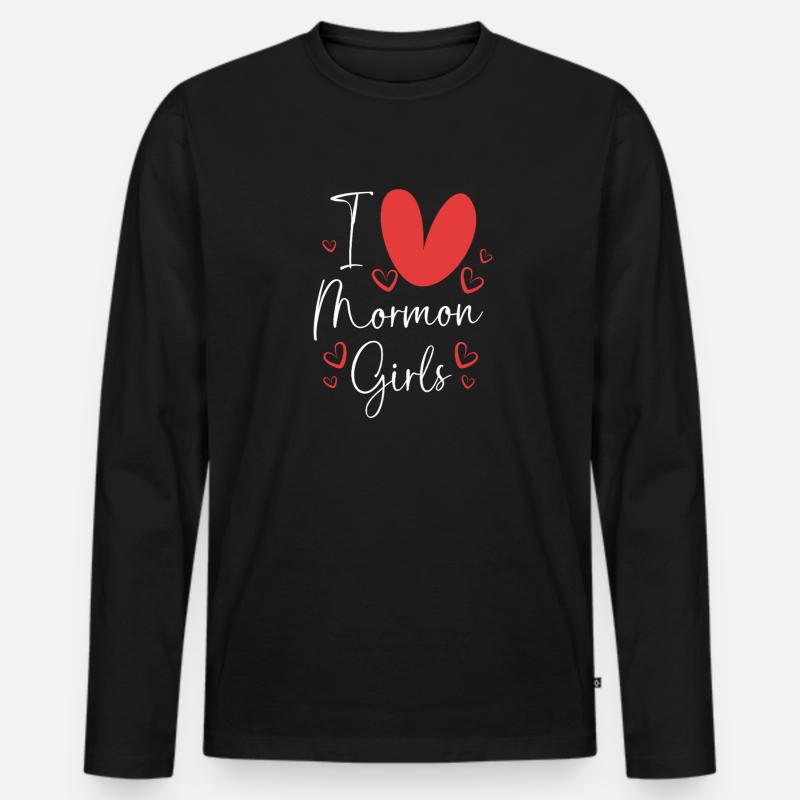 Ragazze mormoni - Maglia a manica lunga ecologica premium da uomo - nero