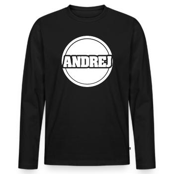 Légendaire Andrej - T-shirt manches longues Premium bio Homme - noir - Devant - Nico (187cm)