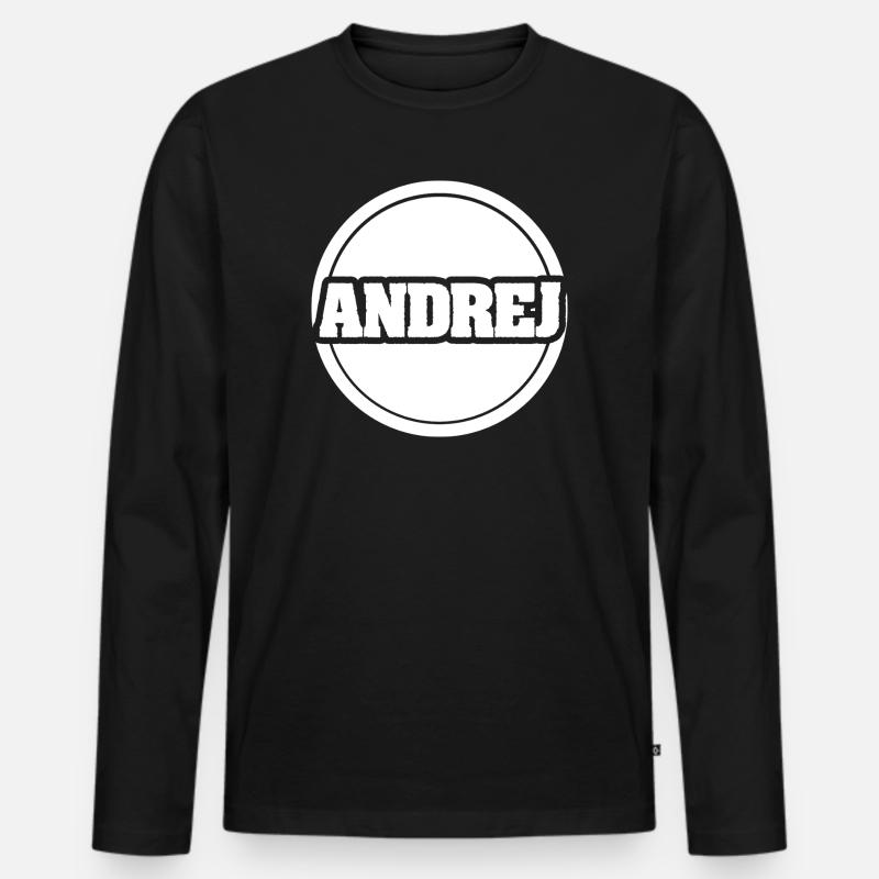 Legendaer Andrej - Männer Premium Bio Langarmshirt - Schwarz