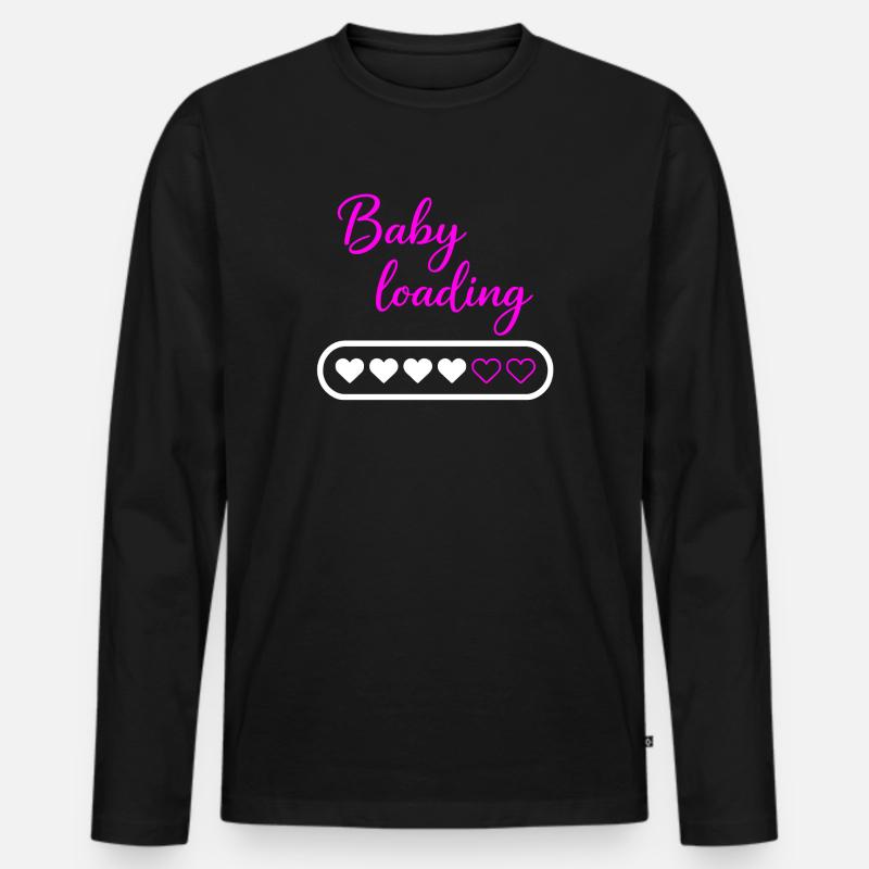 Baby loading - Männer Premium Bio Langarmshirt - Schwarz