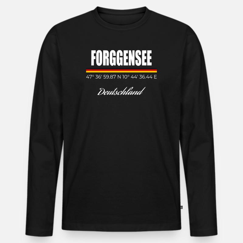 Forggensee - Männer Premium Bio Langarmshirt - Schwarz