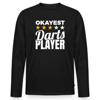 Durchschnittlicher Dartspieler - Männer Premium Bio Langarmshirt - Schwarz - Vorne - Nico (187cm)