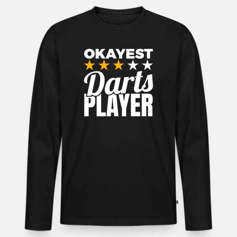 Durchschnittlicher Dartspieler - Männer Premium Bio Langarmshirt - Schwarz